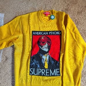 Supreme American Psycho sweater Large Yellow